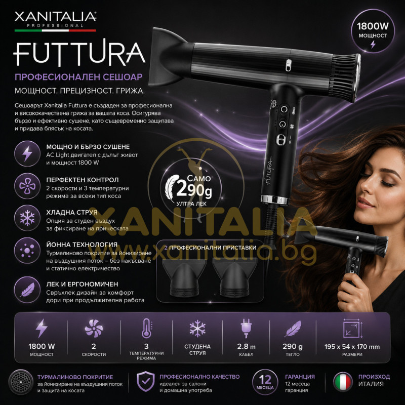 Сешоарът Xanitalia Futtura - мощност, прецизност, бързо и ефективно сушене